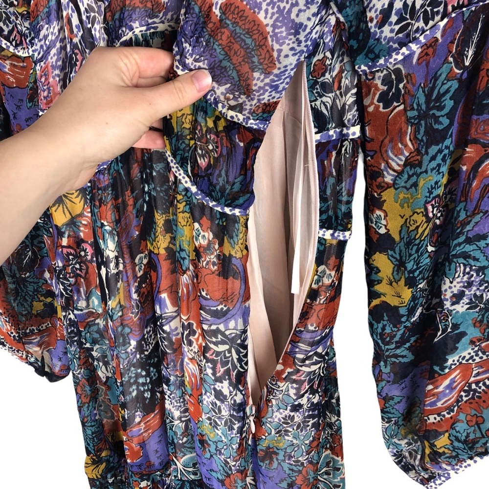 Anthropologie‎ Maeve Annabella Maxi Dress Size 4P Boho Floral Hippie Gypsy Indie - Picture 14 of 16